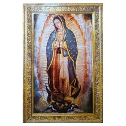 Virgen de Guadalupe Marco Dorado Imagen en Azulejo 20x30 cm Sigalta