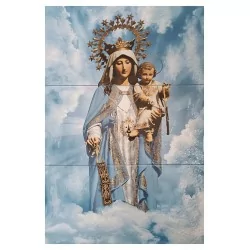 Virgen del Carmen o Nuestra Señora del Carmen Cuadro Mural en Azulejos