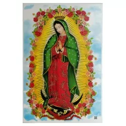 Imagen de la Virgen de Guadalupe en Azulejo Modelo Rosas