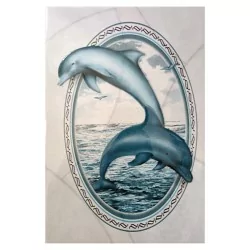 Imagen de delfines en azulejo 20x30 cm decoración para baño