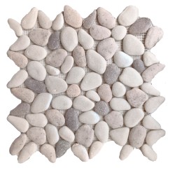 Malla decorativa y tapete Piedras blancas 27x27 cm