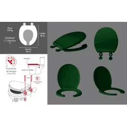 Asiento Sanitario Color Verde Oscuro Bisagras Ajustables