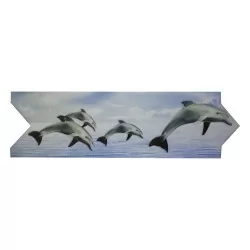 Cenefa para baño diseño Delfines tipo Flecha Vitrosa 8x25 cm