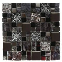 Malla decorativa para pared Metal Vino 30x30 cm