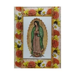 Mural de Azulejos de la Virgen de Guadalupe con cenefas 34x45 cm - Alcesa