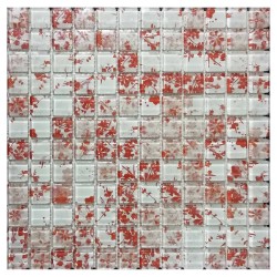 Malla decorativa de vidrio Diseño Flores 30x30 cm Alcesa