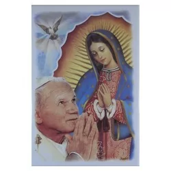 Virgen de Guadalupe con el Papa Juan Pablo II Imagen Azulejo 20x30 cm