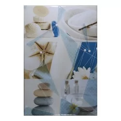 Azulejo Decorado Para Baño SPA Azul 20x30 cm