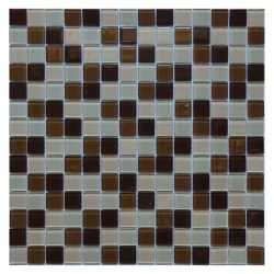 Malla decorativa color beige y café para muro 30x30 cm - Alcesa