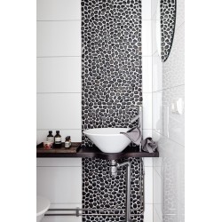 Malla Estilo Piedras decorativa Color Negro 27x27 cm - Alcesa