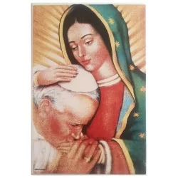 Juan Pablo Y Virgen De Guadalupe Imagen En Azulejo 20x30 Cm