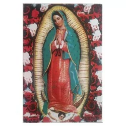 Virgen de Guadalupe Rosas Imagen en azulejo 20x30 cm